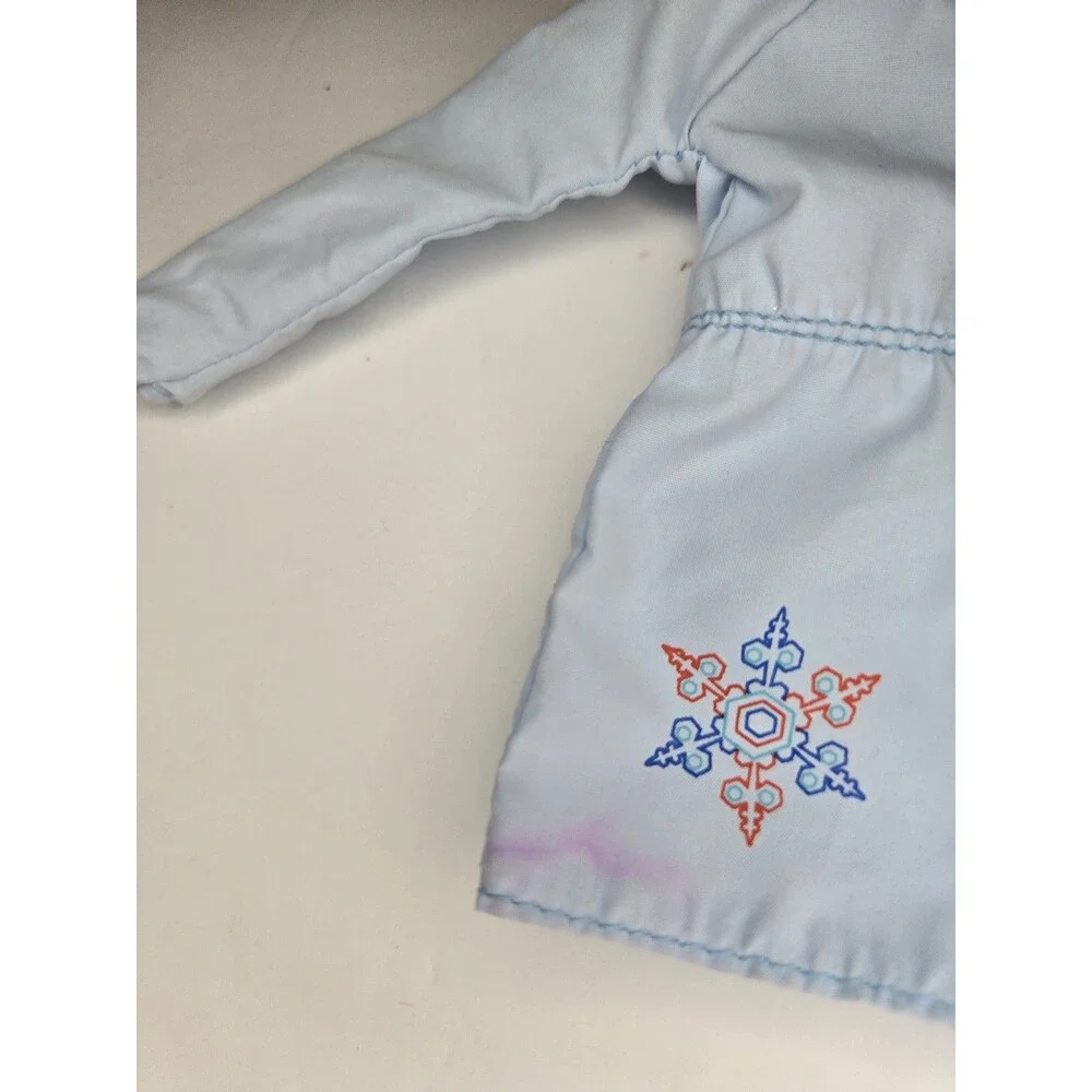 Liv Doll Light Blue Jacket Winter Snowflake Pattern Light Pink Dye Transfer